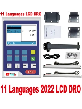 Dijital Okuma LCD DRO YH800-2A Seti 11 Dil Ekran Doğrusal Kodlayıcı Kiti 5U 5V TTL YHSİNO Optik Hatları 100 ila 1000MM