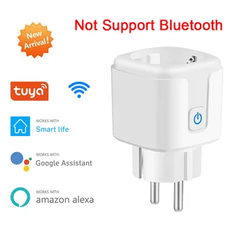 Akıllı Fiş WiFi ve Bluetooth eşleştirme Soket AB 16A Güç Monitörü Zamanlama Fonksiyonu Tuya SmartLife APP Kontrolü Alexa İle Çalışır Google