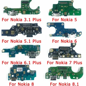 Orijinal şarj portu Nokia 3.1 İçin 5 5.1 6 6.1 7 Artı 8 8.1 Şarj Kurulu USB konektör soket Yedek Onarım Yedek parça