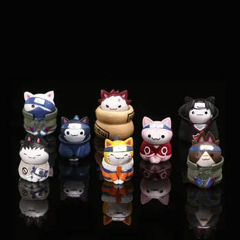1 adet 3 cm Anime Naruto Aksiyon Figürleri Oyuncaklar Uzumaki Kakashi Gaara Sasuke Hitachi Koleksiyon Modeli Kawaii Kedi Bebek Çocuk Oyuncakları