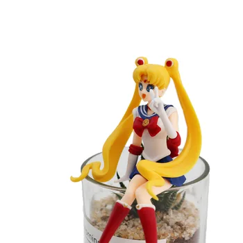 9CM Sailor Moon Anime Aksiyon Figürleri Tsukino Usagi Oturmuş Çizgi film Manga PVC Heykel Koleksiyonu Modeli Bebek Çocuk Hediye Oyuncak Denizci 
