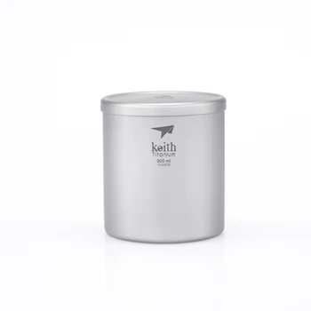 Keith 300 ml Titanyum Fincan Çift Duvar Yalıtımlı Su Kupa Açık Kamp Piknik Kahve Çay Drinkware Ti3302