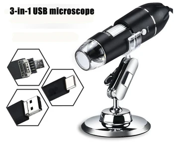 1000X el dijital USB mikroskop 8 LED ışıkları elektronik mikroskop Kamera Mikroskop Büyüteç + kalibrasyon cetvel 40X-1000X