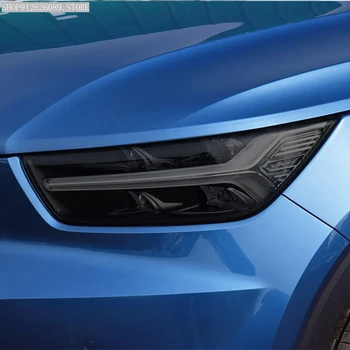 2 Adet Duman Siyah Tonu Wrap Araba Far koruyucu film Temizle Vinil TPU Sticker Volvo XC40 2018 2019 2020 2021