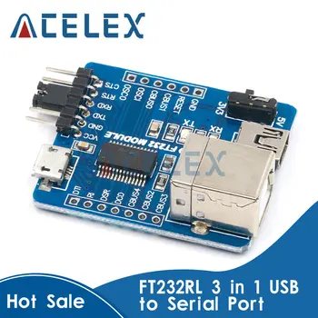 FT232RL 3 in 1 USB Seri Port Modülü USB Tip B / MİNİ USB / mikro USB 3 Arayüzü UART Modülü Arduino için