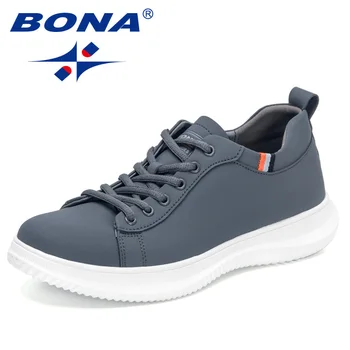 BONA 2022 Yeni Designeres gündelik ayakkabı Açık yürüyüş ayakkabısı Erkekler Moda Nefes Kauçuk Eğlence Konfor Ayakkabı Mansculino
