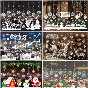 LuanQI Merry Christmas duvar çıkartmaları pencere camı Çıkartmaları Noel Süslemeleri Ev İçin 2022 Noel Süsler Yeni Yıl 2023
