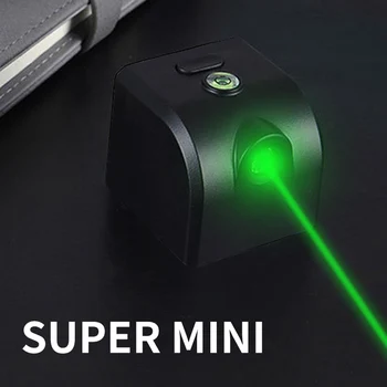 Mini lazer seviyesi ölçer yeşil / kırmızı ışık lazer ışını çapraz yatay çizgi dikey çizgi USB şarj kalibratör ölçüm aracı