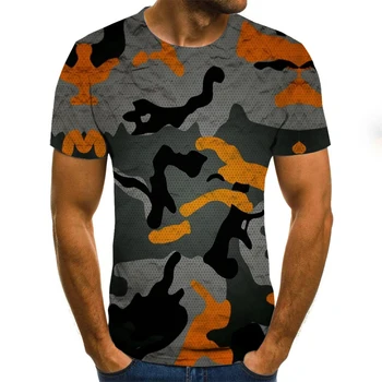 3D Camo Baskı T Shirt erkek Yaz 2022 Casual O Boyun Moda Kısa Kollu T Gömlek Hızlı Kuru Streetwear Artı Boyutu