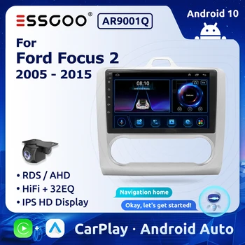 ESSGOO 9 İnç Android 10 Araba Radyo Ford Focus 2 İçin Mk 2 2004-2011 CarPlay Multimedya Video Oynatıcı HiFi Stereo 2 Din Kafa Ünitesi