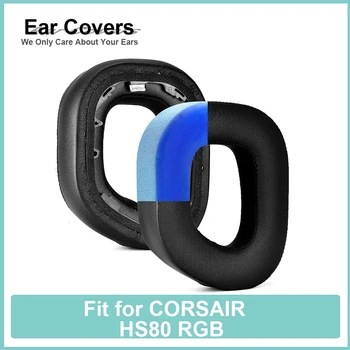 Kulak yastıkları CORSAİR HS80 RGB Kulaklık Kulak pedleri Yedek Kulaklık kulaklık yastığı PU Deri Sünger Köpük