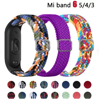 Bilezik Mi Band İçin 6 5 4 3 Kayış Naylon Örgülü Renkli Spor Solo Döngü Akıllı Xiaomi Spor Kol Saati MiBand 6