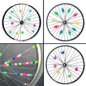 Çok renkli Plastik Bisiklet Döngüsü Tekerlek Konuştu Yıldız Boncuk Süs çocuk bisikleti Dekor MTB Bisiklet Bisiklet Katlanır