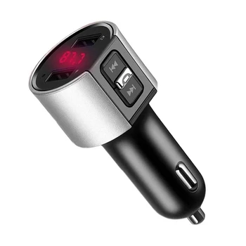 Bluetooth uyumlu FM Verici Ses Aux Modülatör Çift USB Hızlı araba şarjı Handsfree Çağrı Araç Kiti Araba Radyo MP3 oyuncu