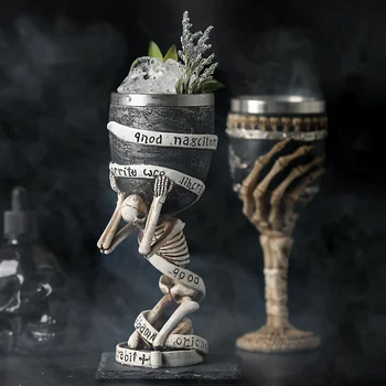 Yaratıcı 3D Kafatası Kokteyl Kadeh şarap bardağı Paslanmaz Çelik Iç Oyun Thrones Ejderha Bar Ev Partisi Dekorasyon Fincan bira kupası