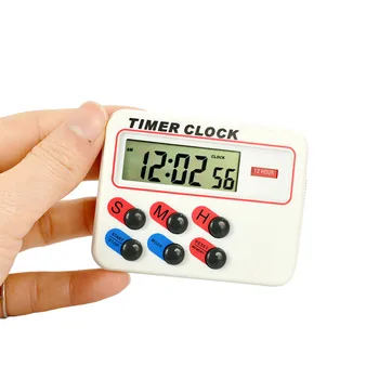  Mutfak Pişirme Zamanlayıcısı 12/24 saat Zamanlayıcı modunu ve saat modunu değiştirin.  LCD set hafızalı dijital zamanlayıcı