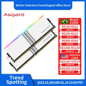 Asgard RGB RAM DDR4 Bellek V5 Serisi DDR4 RAM PC Bellek 16GBx2 3200MHz 3600MHz Polar Beyaz Overclock Performans Masaüstü için