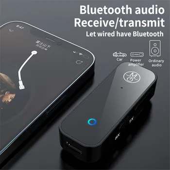 Bluetooth 5.1 verici alıcı 2 in1 Jack Kablosuz Adaptör 3.5 mm Ses AUX Adaptörü İçin Araç Ses Müzik Aux Handsfree Kulaklık