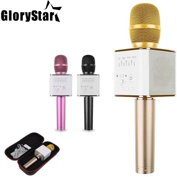 Bluetooth Mikrofon Hoparlör Q9 Karaoke KTV Kablosuz Taşınabilir Mikrofon için iPhone/Samsung WT-550