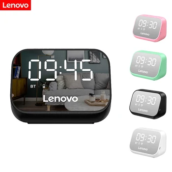 Lenovo TS13 Bluetooth Hoparlör Hoparlör Bas Kutusu Mic Subwoofer Stereo Çalar LED Dijital Akıllı Çalar Saat Masaüstü Saatler