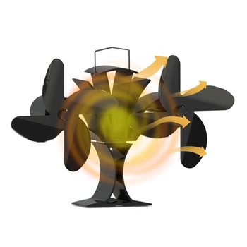 Güncellenmiş Kış İsı Powered Soba Fan 8-Blade Büyük Hava Akış Dağıtmak Sıcak Ev Damla Nakliye