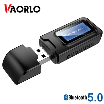 VAORLO USB Bluetooth verici alıcı İle lcd ekran 3.5 MM AUX Stereo PC TV Araba Kulaklık 2 İN 1 Kablosuz 5.0 Adaptörü
