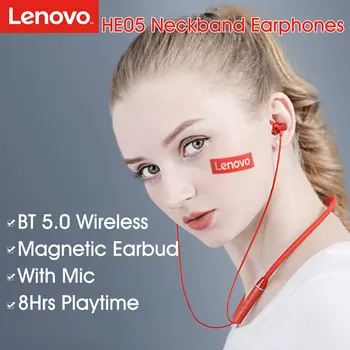 Orijinal Lenovo HE05 TWS Kulaklık kablosuz kulaklık Stereo Spor IPX5 Su Geçirmez Spor Kulaklık Bluetooth 5.0 mikrofonlu kulaklık