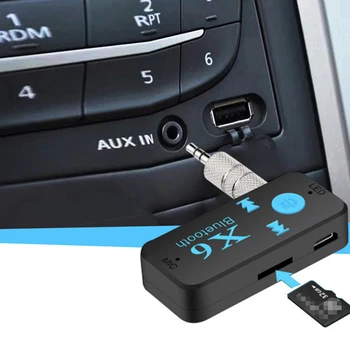 Kablosuz bluetooth uyumlu Alıcı 3.5 mm Jack Araba AUX Ses Adaptörü Eller Serbest Araç Kitleri TF Kart Mp3 Müzik Alıcısı
