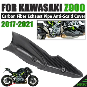 Motosiklet Egzoz Borusu Kapağı Karbon Fiber Anti-Haşlanma Kapağı İsı Kalkanı Guard Paslanmaz Kabuk Kawasaki Z900 Z 900 2017-2021
