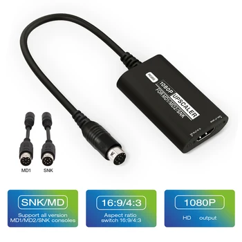 HDMI uyumlu Dönüştürücü RGBS 1080 HD Video Dönüştürücü 16/9 4/3 HD TV Video kablo ayırıcı için Oyun Aksesuarları SEGA MD1 MD2 SNK