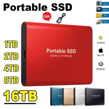 500GB Taşınabilir SSD 1TB harici sabit diskler Tip-C Yüksek Hızlı Katı Hal sabit diskler USB3.1 2TB SSD Depolama Decive Dizüstü Bilgisayarlar için