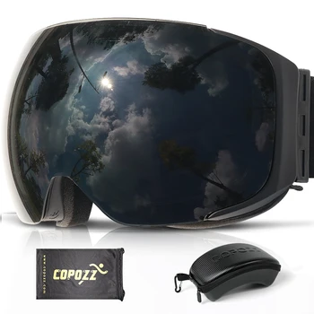 COPOZZ Marka Manyetik Snowboard Kayak Gözlüğü Durumda 100 % anti-sis UV400 Çift lens Koruma Erkekler ve Kadınlar Kar kayak gözlüğü