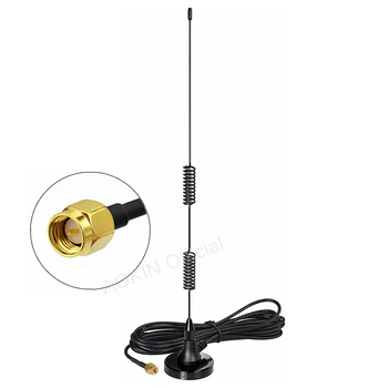 Çift Bant VHF UHF 136-174MHz 400-470MHz Radyo Manyetik Taban Anten El İki Yönlü Telsiz SMA Erkek Anten VHF Radyo için