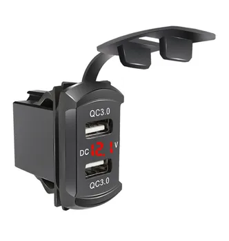 QC3. 0 Çift USB QC araba soketi şarj cihazı 12-24V Voltmetre LED Araba Aksesuarları Güç Adaptörü Toyota İçin Hızlı Şarj 5V