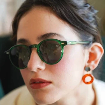 2021 yeni moda Yuvarlak Güneş Kadınlar Marka Tasarımcısı Vintage Küçük güneş gözlüğü Bayanlar Kore Tarzı Shades Gözlük