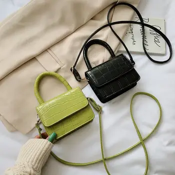 Zarif Kadın PU Deri Mini omuz çantası Rahat Saf Renk Flap Messenger Crossbody Çanta Kadınlar İçin 2020