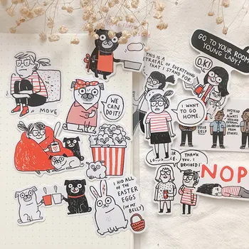 13 adet Kız ve köpek Çıkartmalar El Sanatları Ve Scrapbooking çıkartmaları kitap Öğrenci etiket Dekoratif sticker DIY Kırtasiye