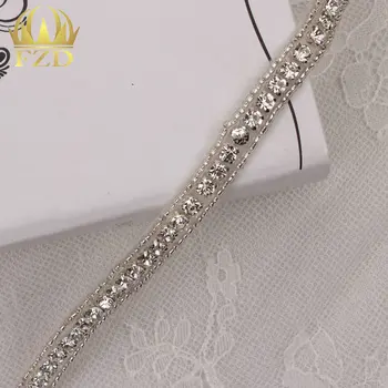 (10 metre) sıcak Düzeltme Aplikler Taşlı Düğün Boncuk Rhinestones Yama Temizle Kristal Zincir Elbiseler Dikmek Konfeksiyon Kırpma