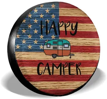 Mutlu Camper Yedek lastik kılıfı Jeep Wrangler için RV SUV Camper çekme karavan Aksesuarları 14 15 16 17 İnç Güneş Koruyucu