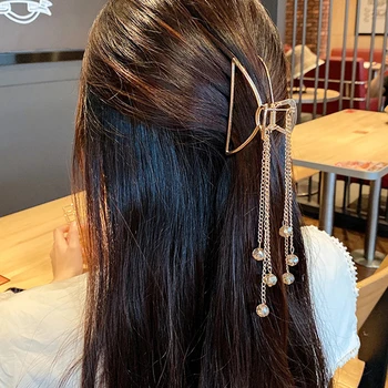 1 adet Saç Pençeleri Altın Vintage Uzun Püskül Metal Saç Pençe Kolye Yengeç Klipleri Moda Saç Tokası Kadınlar İçin Şapkalar saç aksesuarları