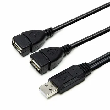 40cm USB 2.0 3.0 USB Kadın Jack Splitter Çift Erkek 2 Port USB Hub şarj +Data Kablosu
