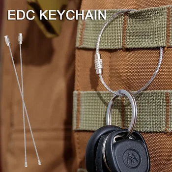 5 adet Kamp EDC Anahtarlık Karabina Anahtarlık Açık Malzemeleri Araçları Tel Anahtarlıklar Kablo Halat Kilitleme Anahtarlık Çok Amaçlı