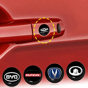 10 Adet 3D Oto Styling Etiketler Araba Kapı Anahtar Deliği Logo Çıkartmaları SsangYong Actyon Rexton için Musso Rodius 2015 2019 2007 Aksesuarları