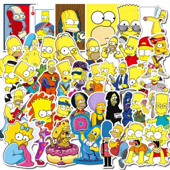 50/100 Adet Anime Karikatür Simpsons Komik Çıkartmalar Motosiklet Bagaj Kaykay Araba Serin Dekor kendin yap çıkartmalar Çıkartmaları Çocuk Oyuncakları Hediye
