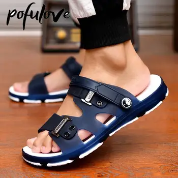 Pofulove Sandalet tasarım ayakkabı Yaz plaj terlikleri Moda Kaymaz Dayanıklı Rahat Ayakkabı Gladyatör Zapatos EVA