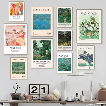 Vintage Van Gogh Matisse İris Badem Çiçeği Nordic Tuval Posterler Gül ve Resimleri Duvar Sanat Resim salon Dekor Baskı 