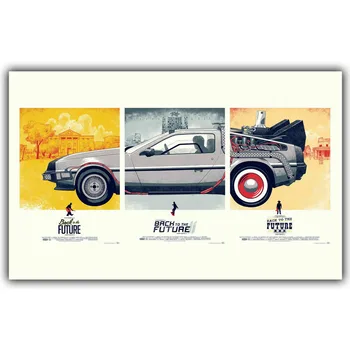 Geleceğe dönüş Film Klasik Poster Baskı İpek Duvar Kağıdı Oturma Odası Dekoratif Boyama Sanat Araba 30x48cm 50x80cm