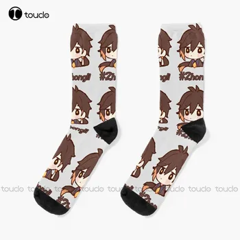 Zhongli Anime Manga Oyunu Çorap Softbol Çorap Kadınlar Yüksek Kalite Sevimli Zarif Güzel Kawaii Karikatür Tatlı Pamuklu Çorap Renkli