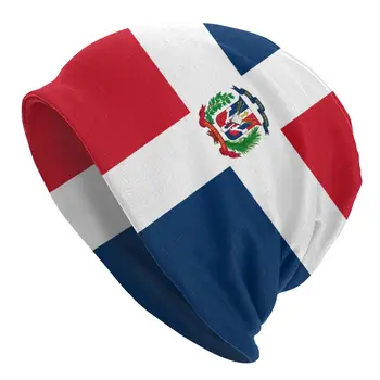 Kaput Şapka Erkekler Ve Kadınlar için Dominik Cumhuriyeti Bayrağı Örme Kasketleri Yumuşak Türban Şapka Hip Hop Bere