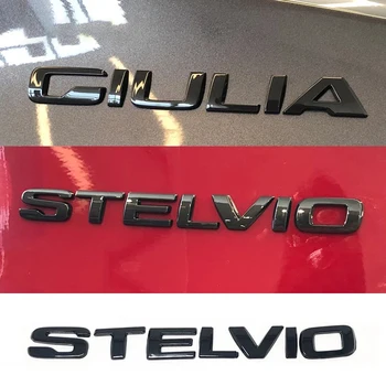 Araba Vücut Kuyruk Mektup Metal Etiket Vücut logo çıkartmaları Modifiye Styling Alfa Romeo Giulia Stelvio İçin Araba Aksesuarları İç